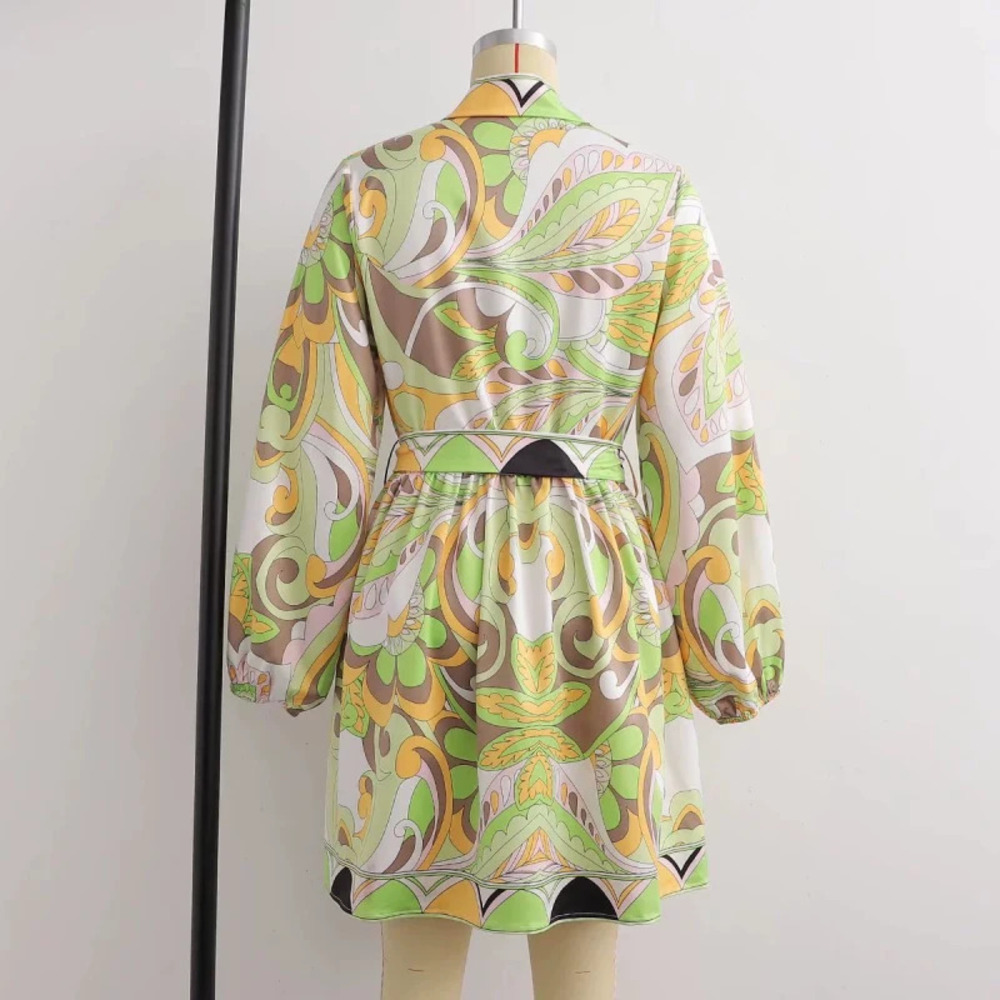 Spring Long Sleeve Floral Patchwork Dress